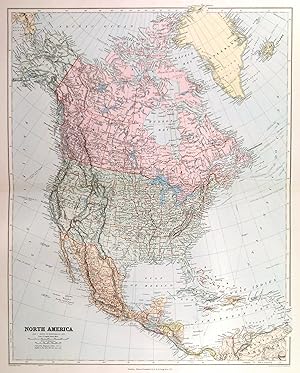 NORTH AMERICA. Detailed map of North America indicating Submarine Telegraph cables.