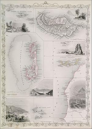 'ISLANDS IN THE ATLANTIC'. Maps of the Azores, Madeira, Cape Verde, Canary and Bermuda Islands on...