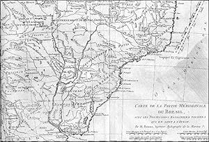 Imagen del vendedor de CARTE DE LA PARTIE MERIDIONALE DU BRESIL.'. Southern Brazil, Uruguay and Paraguay. a la venta por Garwood & Voigt