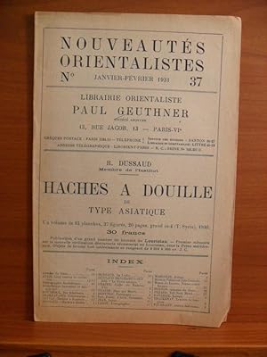 Bild des Verkufers fr NOUVEAUTES ORIENTALISTES No. 37 JANVIER - FEVRIER 1931 zum Verkauf von Rose City Books