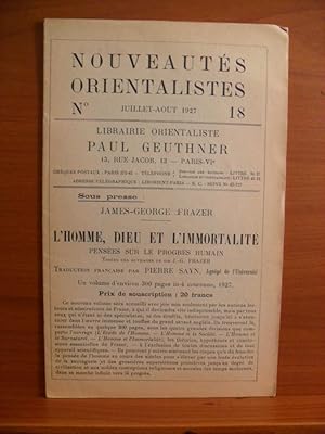 Image du vendeur pour NOUVEAUTES ORIENTALISTES No. 18 JUILLET - AOUT 1927 mis en vente par Rose City Books