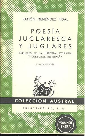 Imagen del vendedor de Poesa jugleresca y jugleres : aspectos de la historia literaria y cultural de Espaa. a la venta por Joseph Valles - Books