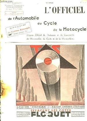 Seller image for L'OFFICIEL DE L'AUTOMOBILE DU CYCLE DE LA MOTOCYCLETTE - 40 ANNEE - N24 for sale by Le-Livre