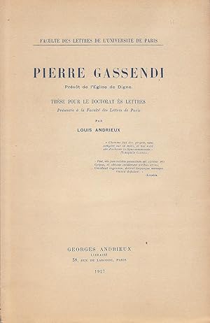 Pierre Gassendi Prévôt de l'Eglise de Digne.