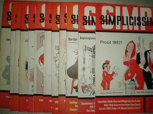 Simplicissimus : Jahrgang 1967, Nummer 1 - 12; 18 [a collection of 13 issues]