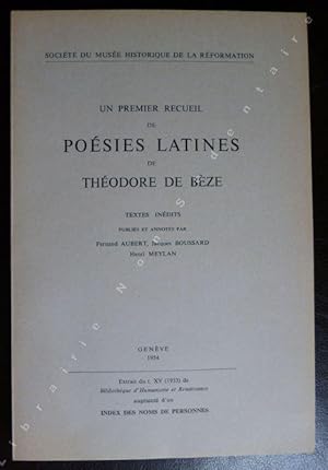 Bild des Verkufers fr Un premier recueil de posies Latines de Thodore De Bze Textes Indits zum Verkauf von ARTLINK