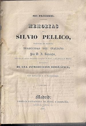 Seller image for Mis prisiones. Memorias de Silvio Pellico for sale by Libreria Sanchez