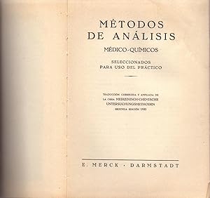 Seller image for METODOS DE ANALISIS MEDICO - QUIMICOS - SELECIONADOS PARA USO DEL PRACTICO - for sale by Libreria 7 Soles
