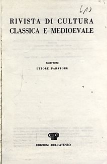 Seller image for Gesucht: Editor, der philologisch denken kann. (Cicero, Ad Atticum XVI, 11). Rivista di cultura classica e medioevale. Anno XXVII - numero 3 - settembre-dicembre 1985. for sale by Fundus-Online GbR Borkert Schwarz Zerfa