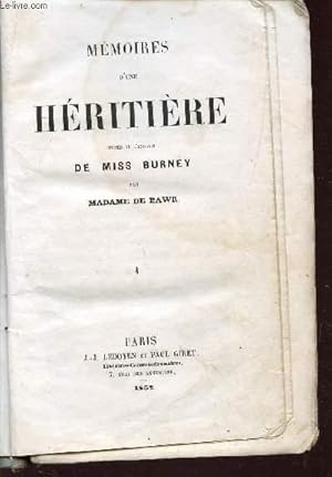 Immagine del venditore per MEMOIRES D'UNE HERITIERE - CECILIA - TOME I . venduto da Le-Livre