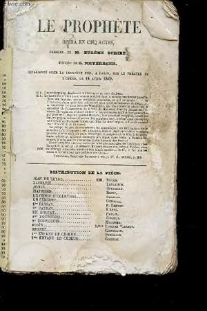 Seller image for LE PROPHETE - OPERA EN CINQ ACTES for sale by Le-Livre