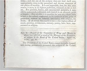 Immagine del venditore per Report Of The Committee Of Ways And Means To Whom Was Referred So Much Of The Message Of The President As Relates To The Bank Of The United States, Book Review venduto da Legacy Books II