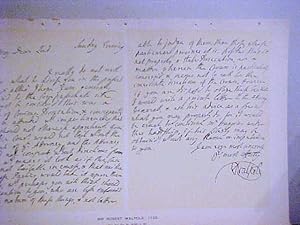 Imagen del vendedor de Facsimile Autograph Letter Signed, Written as First Lord of the Treasury, to Thomas Pelham Holles, Duke of Newcastle, Secretary of State, About the Case Of John Huggins, Late Warden of the Fleet Prison, For Cruelty to Prisoners, 1886 a la venta por Legacy Books II