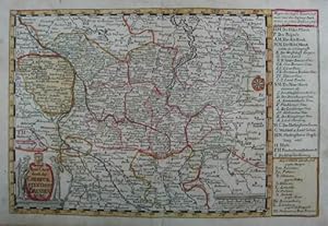 Reise Charte durch das Churfürstenthum Brandenburg. Altkolorierte Kupferstichkarte aus "Atlas sel...