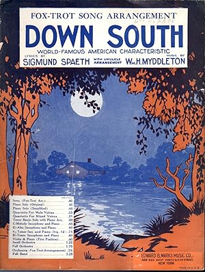 Image du vendeur pour Down South: Fox-Trot Song Arrangement (Sheet Music) mis en vente par Dorley House Books, Inc.