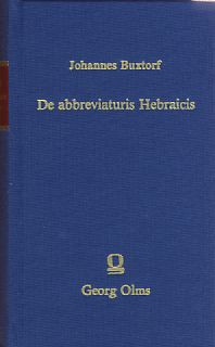 Bild des Verkufers fr De abbreviaturis Hebraicis liber novus et copiosus. zum Verkauf von Fundus-Online GbR Borkert Schwarz Zerfa