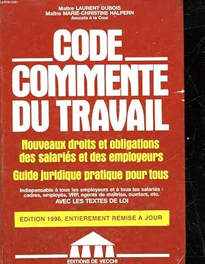 Image du vendeur pour CODE COMMENTE DU TRAVAIL mis en vente par Le-Livre