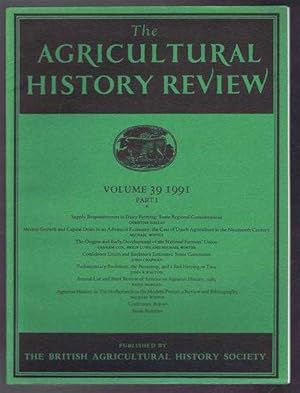 Immagine del venditore per The Agriculture History Review Volume 39 1991 Part I: Supply Responsiveness in Dairy Farming - Some Regional Considerations etc. venduto da Bailgate Books Ltd