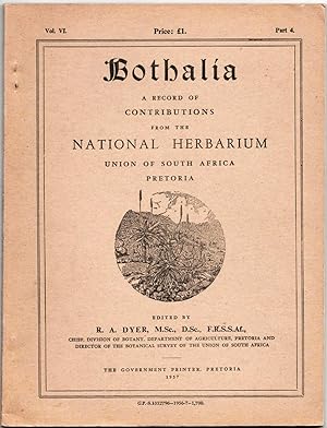 Seller image for Bothalia. Volume VI. Part 4 for sale by Christison Rare Books, IOBA SABDA