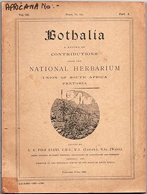 Seller image for Bothalia. Volume III. Part 3 for sale by Christison Rare Books, IOBA SABDA