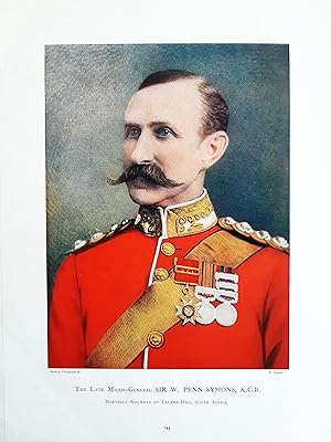 Seller image for Colour portrait of The Late Major-General Sir W. Penn Symons, K.C.B. Mortally wounded at Talana Hill, South Africa. for sale by Christison Rare Books, IOBA SABDA