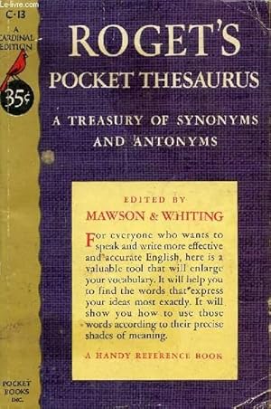 Imagen del vendedor de ROGET'S POCKET THESAURUS a la venta por Le-Livre