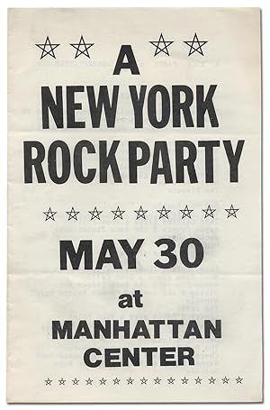Imagen del vendedor de A New York Rock Party a la venta por Between the Covers-Rare Books, Inc. ABAA