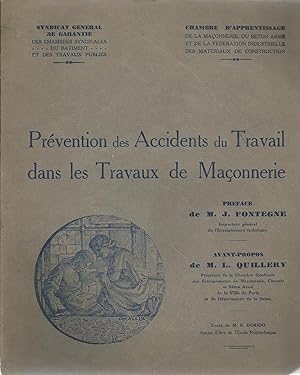 Prévention des accidents du travail dans les travaux de maçonnerie.