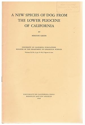 A NEW SPECIES OF DOG FROM THE LOWER PLIOCENE OF CALIFORNIA.