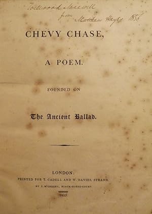 Bild des Verkufers fr CHEVY CHASE, A POEM zum Verkauf von Antic Hay Books