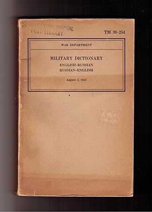 Image du vendeur pour Military Dictionary (Advance Installment) Part I English-Russian Part II Russian-English mis en vente par Brillig's Books