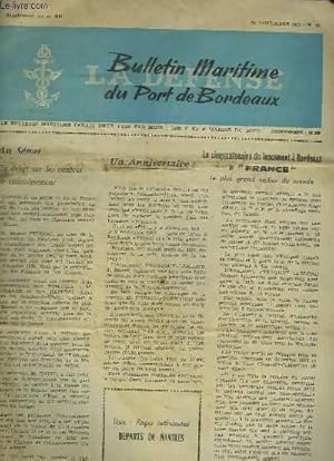 Immagine del venditore per Bulletin Maritime du Port de Bordeaux N36 (Supplment au n806) : Le cinquantenaire du lancement  Bordeaux de "France" le plus grand voilier du monde - venduto da Le-Livre