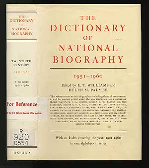 Image du vendeur pour The Dictionary of National Biography 1951-1960 with an Index covering the years 1901-1960 in one alphabetical series mis en vente par Between the Covers-Rare Books, Inc. ABAA