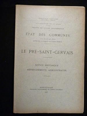 Département de la Seine. - Direction des affaires départementales, état des communes à la fin du ...