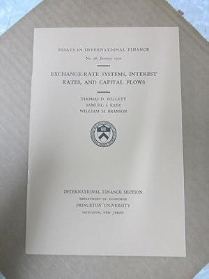 Immagine del venditore per Exchange-Rate Systems, Interest Rates, and Capital Flows (Essays in International Finance, #78) venduto da Atlantic Bookshop