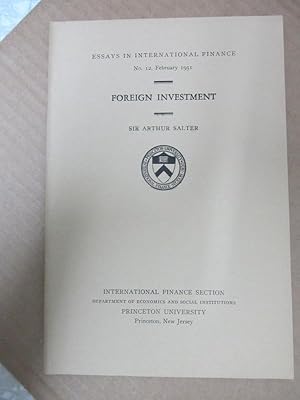 Seller image for Foreign Investment (Essays in International Finance, #12) for sale by Atlantic Bookshop