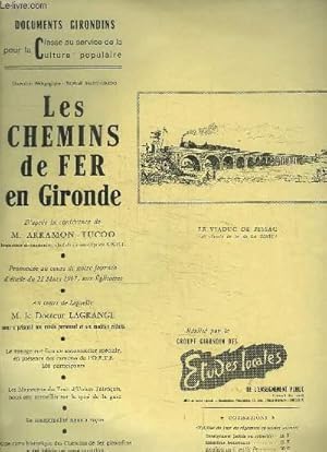 Seller image for Les Chemins de Fer en Gironde. D'aprs la Confrence d'Arramon-Tucoo. for sale by Le-Livre