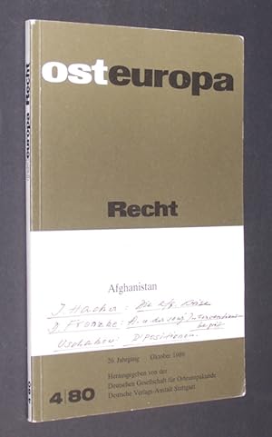 Osteuropa Recht. Gegenwartsfragen aus den Rechten des Ostens. Jahrgang 26, Heft 4, Oktober 1980. ...