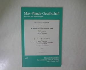 Immagine del venditore per Max-Planck-Gesellschaft: Berichte und Mitteilungen, 4/97. Plank-Bibliographie. Zum Gedanken an seinen 50. Todestag am 4. Oktober 1997. venduto da Antiquariat Bookfarm