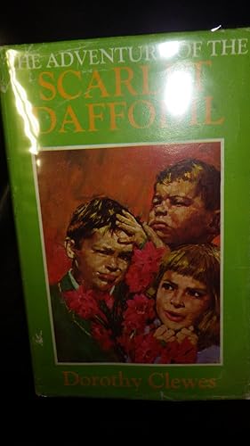 Image du vendeur pour The Adventure of the Scarlet Daffodil, in Dustjacket, 1st adventure of the Hadley family, Plot Develops around a Rare & Unusual Daffodil. Flower; Peter & Bobbie, Eileen & Christy, who live at Tilford Park near London mis en vente par Bluff Park Rare Books