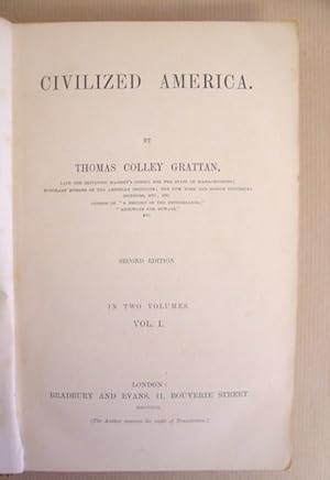 Bild des Verkufers fr Civilized America Volume I [ only] zum Verkauf von Eastleach Books
