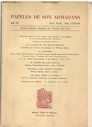 Imagen del vendedor de PAPELES DE SON ARMADANS. N CXXVIII. Noviembre. 1966. a la venta por Librera Torren de Rueda