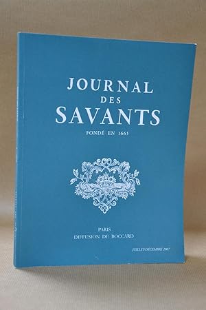 Imagen del vendedor de Journal des Savants, Juillet-Dcembre 2007 a la venta por Librairie Raimbeau