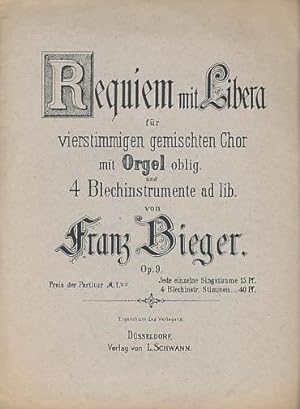 Image du vendeur pour Requiem mit Libera für gemischten Chor mit Orgel oblig. 4 Blechinstrumente ad lib. mis en vente par Antiquariat Lenzen