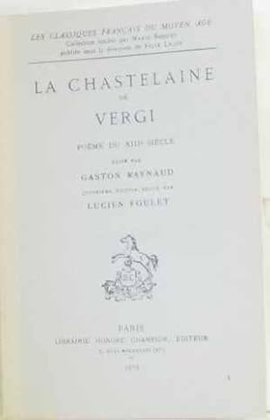 Seller image for La chastelaine de vergi for sale by crealivres