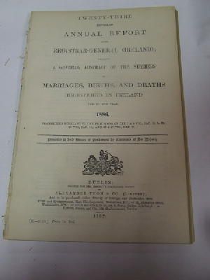 Seller image for Register of Marriages, Births and Deaths in Ireland: Report, 1886 for sale by Kennys Bookstore