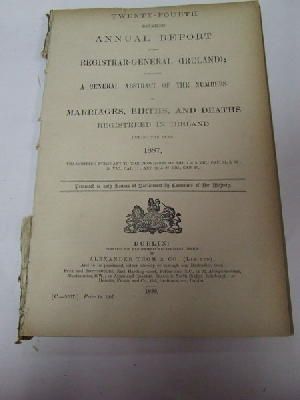 Seller image for Register of Marriages, Births and Deaths in Ireland: Report, 1887 for sale by Kennys Bookstore