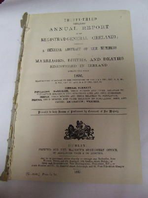 Seller image for Register of Marriages, Births, and Deaths in Ireland: Report, 1896 for sale by Kennys Bookshop and Art Galleries Ltd.