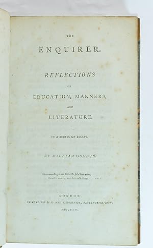 Enquirer. Reflections on education, manners, and literature In a series of essays.