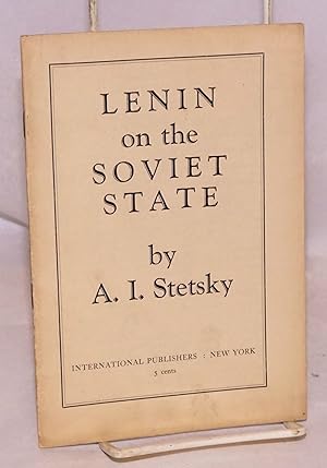 Imagen del vendedor de Lenin on the Soviet State a la venta por Bolerium Books Inc.